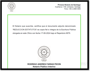 Lee más sobre el artículo REDUCCION ESTATUTOS de la Escritura Pública 17-06-2024 bajo el Repertorio 6878.